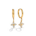 Mira Petal Earrings in 18K gold-plated finish, product shot on white background