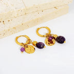 Orchid Charm Hoop Clips, styled flat lay
