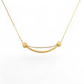 Smiley Curve Minimal Necklace in 18K gold-plated finish, product shot on white background