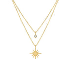 Stella Starry Layered Necklace in gold PVD-plated finish, product shot on white background