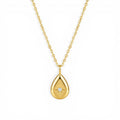 Stella Dewdrop Necklace in 18K gold PVD-plated finish, product shot on white background