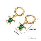 Marina Turtle Earrings size diagram showing dimensions