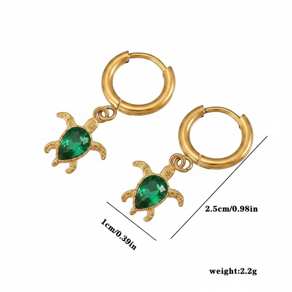 Marina Turtle Earrings size diagram showing dimensions