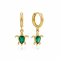 Marina Turtle Earrings in 18K gold PVD-plated finish, product shot on white background