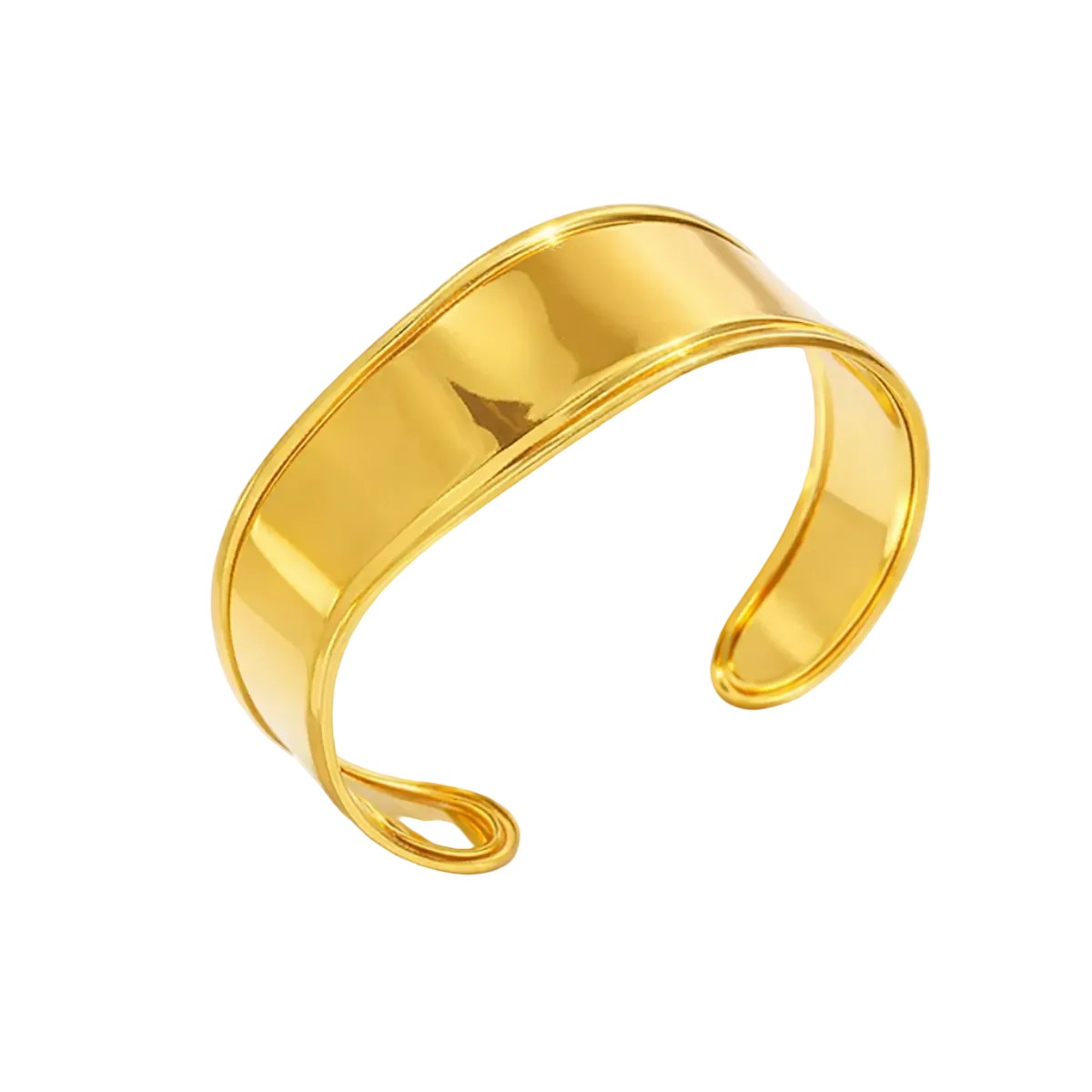 Sol Wave Cuff Bracelet in 18K gold-plated finish, product shot on white background