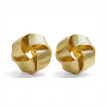Nova Woven Knot Earrings in 18K gold PVD-plated finish, product shot on white background