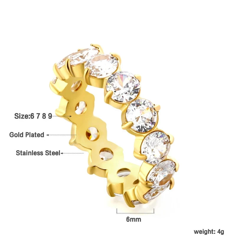 Ivy White Stone Band size diagram showing dimensions