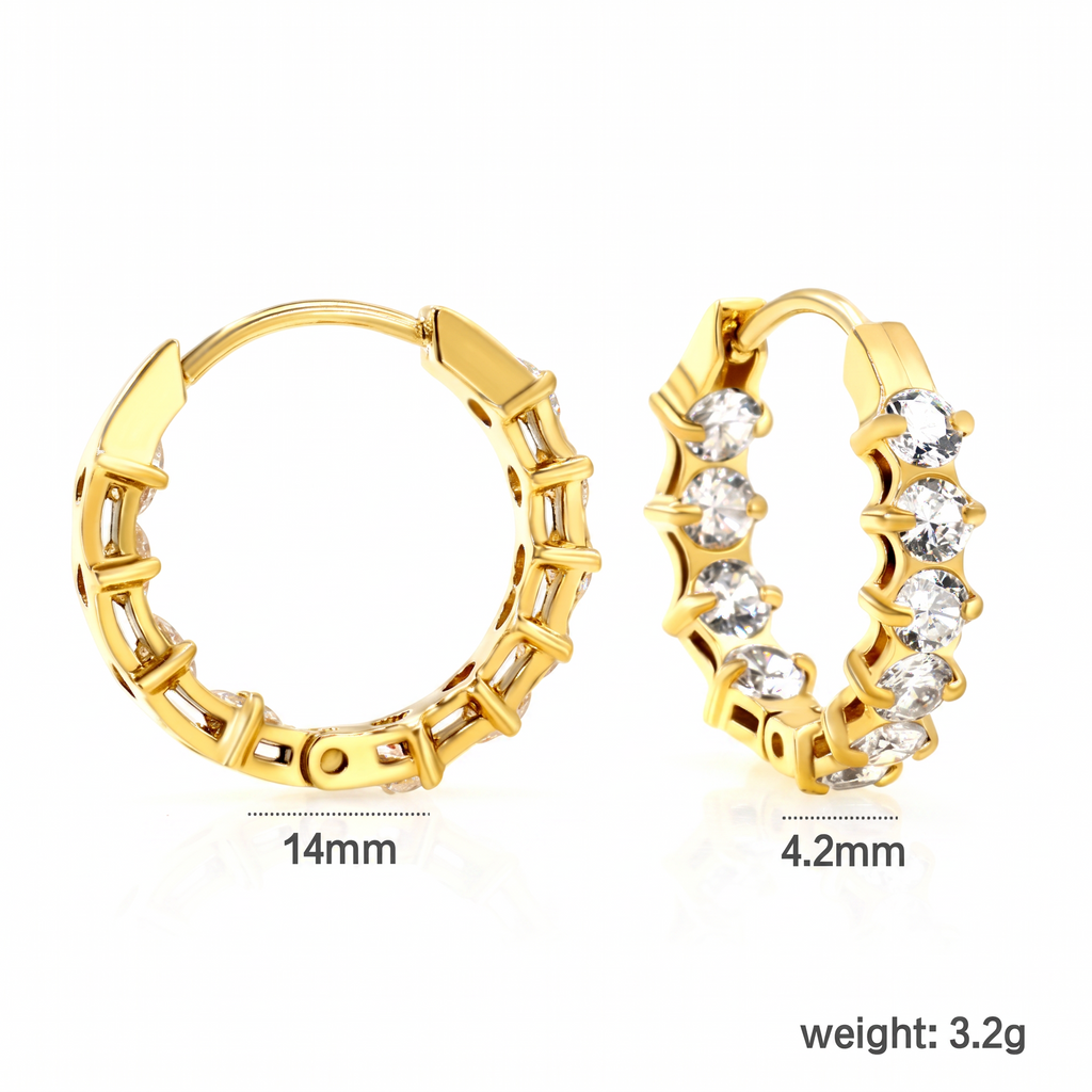 Lyra Crystal Hoop Clips size diagram showing dimensions