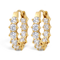 Lyra Crystal Hoop Clips in 18K gold-plated finish, product shot on white background