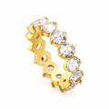 Ivy White Stone Band in 18K gold-plated finish, product shot on white background