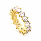 Ivy White Stone Band in 18K gold-plated finish, product shot on white background