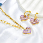 Chloe Heart Charm Set, close-up on a display