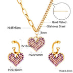 Chloe Heart Charm Set size diagram showing dimensions