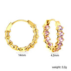 Lyra Lavender Crystal Hoop Clips size diagram showing dimensions
