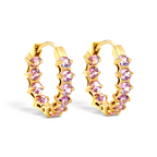 Lyra Lavender Crystal Hoop Clips in 18K gold-plated finish, product shot on white background