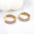Lyra Lavender Crystal Hoop Clips, styled flat lay