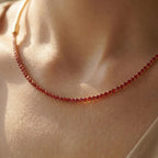 Celeste Crystal 4 in 1 Choker Necklace worn on the neck, alternate view