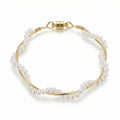 Madison Pearl Twist Bracelet in gold-tone finish, product shot on white background