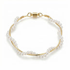 Madison Pearl Twist Bracelet in gold-tone finish, product shot on white background