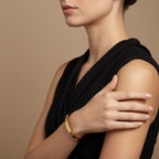 Stella Vintage Sparkle Bangle in 18K gold PVD-plated finish worn on the wrist