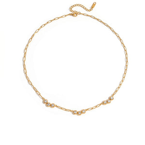 Ira Zircon Link Chain Necklace