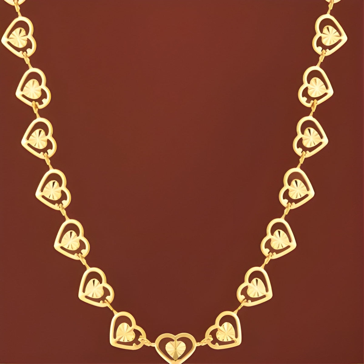Saanvi Heart Link Necklace – 18K gold-plated necklace, view 4
